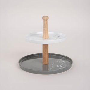 Support à gâteau en bois et métal pour décoration de table Support à gâteau et pâtisserie en bois moderne fabriqué à la main en bois naturel - Product Image 3