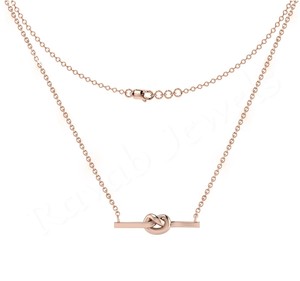 2025 personnalisé 925 argent Sterling amour noeud pendentif plaqué or collier multi plaqué unisexe Style classique cadeau d'anniversaire - Product Image 2