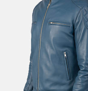 Nouvelle arrivée Vintage marron 100% peau de vache mince mode Biker veste pour hommes en cuir véritable léger XL taille pour l'hiver - Product Image 5