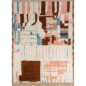 Alfombras de Lana Zuri Ivory, Anudadas a Mano, con Patrón Geométrico Abstracto, para Sala de Estar, Pasillo, Entrada, Diseño Rectangular Tipo Rompecabezas para Adolescentes - Product Image 4