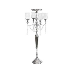 5 Arms Metal <b>Candle</b> <b>Stand</b> for Home Decor Handmade Candelabra Antique Finish White Metal Silver Finish Handcrafted Excellent Size - Product Image 4