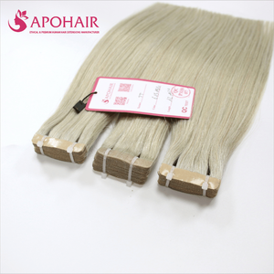 Meilleure vente 12 pouces blond cendré #613 Remy Extensions de cheveux haute qualité ruban droit Salon qualité brut cheveux humains vietnamiens - Product Image 4