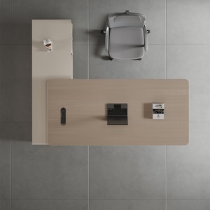 Wooden Executive <b>Desk</b> With Box Drawer Storage Heavy Duty Boss Office Table Panel Base Manager <b>Workstation</b> Easy Assembly - Product Image 1