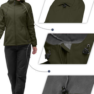 Veste softshell légère pour femmes de fabrication professionnelle Vestes softshell pour femmes bon marché de conception OEM pour adultes - Product Image 6