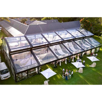 Tente de réception moderne 20x50 imperméable en PVC transparent avec structure en aluminium pour hôtels, fêtes et événements