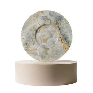 Assiettes décoratives en onyx multicolore naturel, vaisselle en grès artisanale, plat de service pour en-cas avec finition brillante - Product Image 3