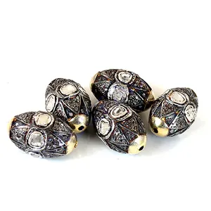 Cuentas de Diamantes Chapadas en Oro Oxidado de 18K, Patrón Ovalado de 3mm para Fabricación de Joyería, Accesorios de Joyería ADPT-20016 - Product Image 3