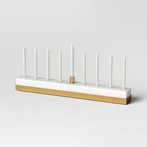 Menorá de 9 Brazos, Plateada, de Aluminio, Portavelas, Forma Personalizable, Irrompible, Decoración para el Hogar, Judaica - Product Image 4