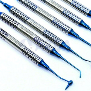 Juego de Instrumentos Profesionales para Obturaciones Dentales de Composite, Kit de Herramientas Restauradoras con Recubrimiento de Titanio Dorado y Azul - Product Image 4