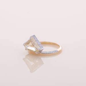 Anillo de Compromiso de Plata de Ley 925 con Diamante Amarillo Cultivado en Laboratorio de Corte Pentagonal de 3.06 ct, Chapado en Rodio, Certificado IGI, con Halo y Pavé - Product Image 5