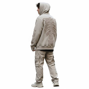 Nouveauté : sweat à capuche 3D squelette, 100% coton, avec motif d'os texturé, tissu polaire doux et respirant, tricoté pour l'hiver - Product Image 5