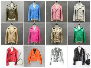 Chaquetas de cuero genuino personalizadas para mujeres de talla grande con cuello alto tela suave diseño de bombardero de moda fábrica al por mayor - Product Image 6