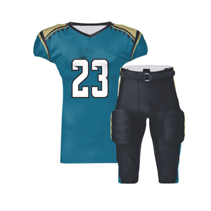 Nouveau meilleur kit d'uniforme de football américain de haute qualité vêtements de sport de couleur bleue ensemble d'uniformes de football américain avec nom d'équipe personnalisé - Product Image 6