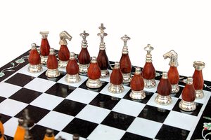 Bộ Trò Chơi Bàn Cờ Bằng Đá Cẩm Thạch Sưu Tập Được 15 "X 15" + Đồ Thủ Công Bằng Đồng Thau Bằng Gỗ - Product Image 6