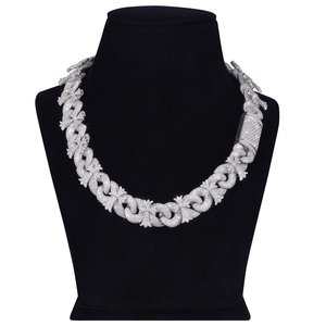 Cadena de Plata 925 de Alta Calidad con Cruz Infinita y Diamante Moissanite VVS, Joyería de Moda de Lujo - Product Image 1