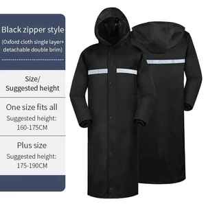 Modern Person Reflective Nylon <b>Motorcycle</b> Raincoat Detachable Hood Waterproof Outdoor Camping <b>Tour</b> Rainwear - Product Image 4