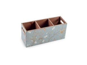 Modern <b>Floral</b> Design Enamel Printed Handmade Stackable Wooden 3 Compartment Kitchen Cutlery Holder Utensil Organizer <b>Box</b> Spoon - Product Image 5
