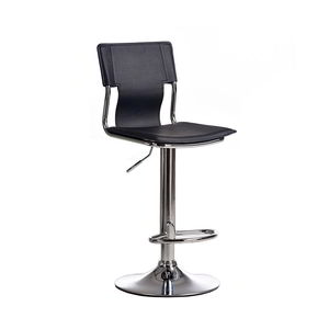 MF090 Contemporary Swivel <b>Bar</b> <b>Stool</b> Simple Design with Height <b>Adjustment</b> and Backrest PU Material Stainless Steel Frame - Product Image 1