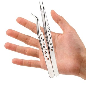 HERMANN MEDITECH High Quality Stainless Steel Durable <b>Light</b> Weight Non <b>Magnetic</b> Eyelash Extension Tweezers Precision Beauty Tool - Product Image 2