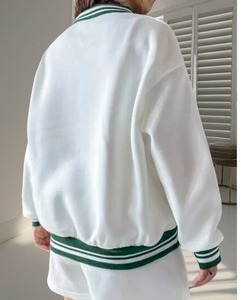 OEM 2 Piece Sweatshirt and Short Hot Selling Excellent Quality Solid V-<b>neck</b> Polo Collar Button Woven Tracksuit Woven Tracksuits - Product Image 2