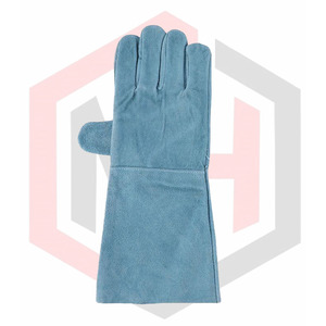 Gants de protection personnels verts/protection contre la chaleur en cuir de vache fendu de qualité supérieure prix de gros - Product Image 2