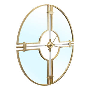 Horloge murale analogique de style antique personnalisable avec miroir et couleur et taille personnalisées pour la décoration de la maison et de l'hôtel - Product Image 2