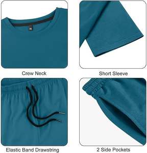 ชุดวอร์มสั้นสำหรับผู้ชายชุดเสื้อคอกลมแขนสั้นโลโก้ตามสั่ง - Product Image 5