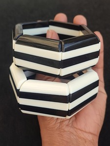 Bracelets en résine exagérés à la mode Bracelets épais empilables géométriques irréguliers pour femmes - Product Image 3