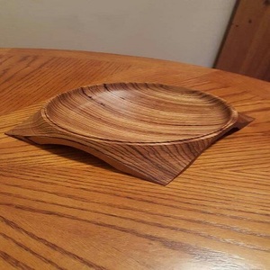 Cuenco elegante para el hogar, vajilla de cocina segura para hotel, frutas secas, Color marrón, madera Natural con acabado redondo - Product Image 1