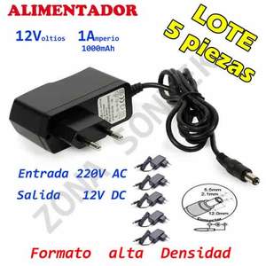 เครื่องชาร์จไฟ DC 12V 1A จำนวน 5 ชิ้น อะแดปเตอร์แบบเสียบปลั๊ก ABS - Product Image 1