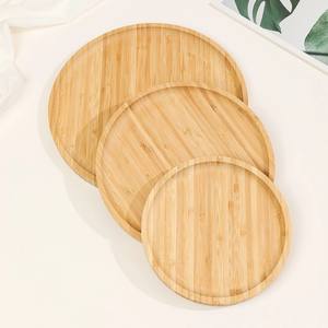 Ensemble d'assiettes rondes classiques assiettes à dîner en bois vaisselle en bois de bambou ensembles de vaisselle marque privée accepter - Product Image 3