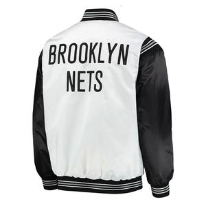 Veste en satin personnalisable, brodée pour les clubs de basket-ball, support d'hiver High Street Hip Hop Vintage Letterman College Jacket OEM - Product Image 4