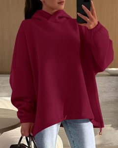 Sweatshirts à capuche pour femmes surdimensionnés personnalisés ensemble pull à manches longues avec fermeture éclair vêtements de sport d'hiver grande taille - Product Image 6