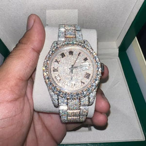 Lujo Hip Hop Hombres Ice Out Watch Iced Bling Jewelry Diamante resistente al agua Diamantes simulados completos - Product Image 1