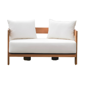 เบาะไม้จริงทันสมัยสำหรับห้องนั่งเล่นอพาร์ตเมนต์2-Seater โซฟาแบบมินิมอลลิสต์สไตล์ร่วมสมัยมีพนักพิงโค้งกันน้ำได้ - Product Image 1