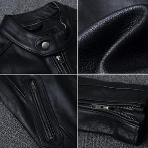 Chaqueta de Cuero Vacuno de Alta Calidad para Hombre, Chaqueta de Motociclista de Cuero Genuino Natural para Primavera - Product Image 6