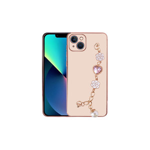Funda de TPU de Silicona Rosa Netzy para iPhone 14 con Cubierta Trasera de Silicona Suave, Correa de Mano, Modelo A53 7 Plus con Protección para la Cámara - Product Image 1