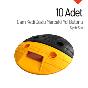 10 réflecteurs solaires pour routes, noir-jaune, étanches IP68, en matériau PC - Product Image 6