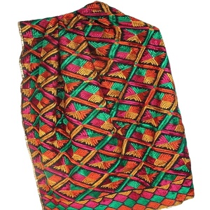 ผ้าคลุมไหล่พูลการีสำหรับผู้หญิง ฤดูใบไม้ร่วง ผ้าชีฟองจอร์เจตต์ปักมือลายมุสลิม ผ้าพันคอยาวตกแต่งลายหลากสีสัน - Product Image 1