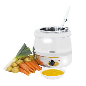 Sopera de Acero Inoxidable de 9 Litros con Baño María para Servir Sopas Calientes y Bebidas - Product Image 1