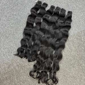 Onda natural de la mejor calidad en cabello de trama, cabello humano 100%, cabello crudo Camboyano de un donante - Product Image 4