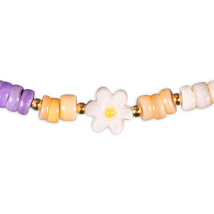 CUCOCUCA Collana girocollo fatta a mano 112250320 con perline di cristallo e madreperla a forma di fiore di margarita, regolabile per uso quotidiano, spedizione UE in 48 ore - Product Image 1