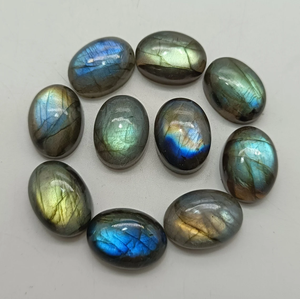 Cabochons ovales en labradorite arc-en-ciel, pierres précieuses en vrac pour pendentifs, bagues, bijoux, artisanat, 13x18x7mm, lots de pierres précieuses - Product Image 3