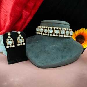 Ensemble ras du cou indien non coupé Polki Moissanite miroitant avec étincelle extraordinaire parfait pour les mariées et les occasions spéciales luxe moderne - Product Image 2