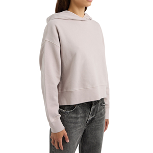 Sweat-shirt à capuche oversize en polaire polyester/coton personnalisé pour femme, avec badge, coupe décontractée, vente en gros OEM - Product Image 3
