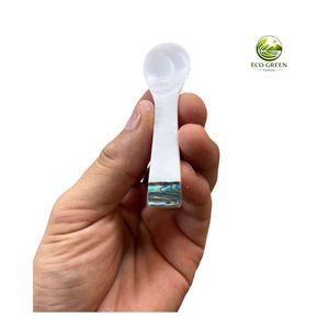 Cuchara Artesanal de Concha de Nácar Natural, Ecológica, con Mango Corto, para Café y Postre, Mango de Resina de Lujo, Venta al por Mayor - Product Image 2