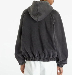 Sweat à capuche surdimensionné vintage délavé à l'acide pour hommes 100% coton éponge française avec broderie 3D personnalisée couleur unie approvisionnement ODM - Product Image 5