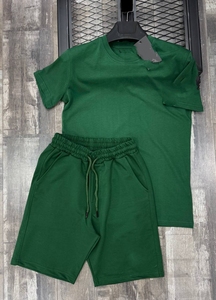 Mens Black T Shirt and Shorts <b>Set</b> Summer Casual Two Piece Outfit Soft Breathable Fabric Elastic Waist Short Sleeve Minimal Stree - Product Image 3