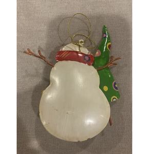 Lindo muñeco de nieve de metal con decoración colgante Metal rústico árbol de Navidad decoración adornos cascabel muñeco de nieve - Product Image 1