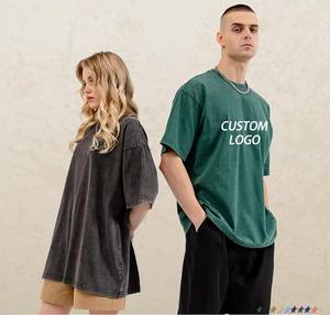 T-shirts graphiques imprimés DTG Streetwear T-shirt blanc délavé à l'acide T-shirt surdimensionné vintage personnalisé pour hommes - Product Image 3